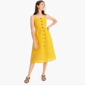 J. Crew Classic Yellow Midi Dress